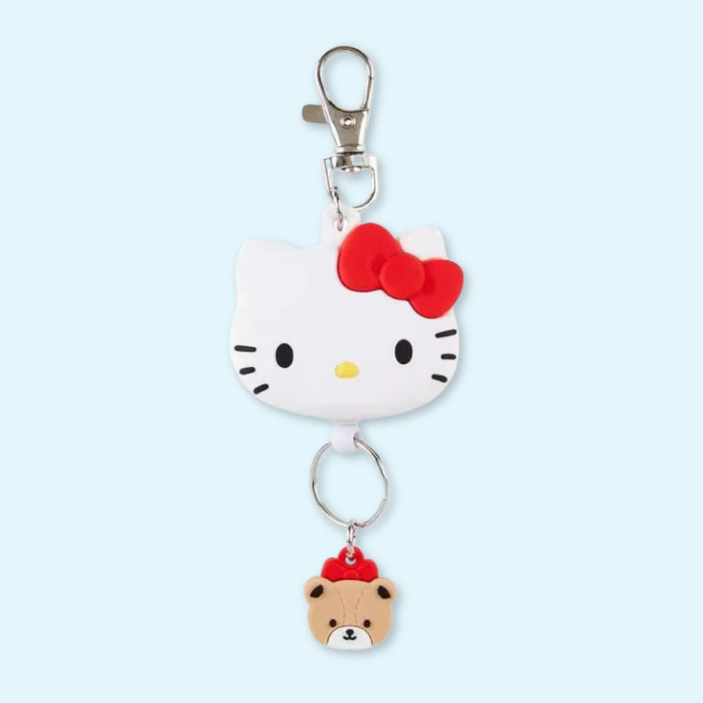Porte-clé rétractable tête Hello Kitty 3D