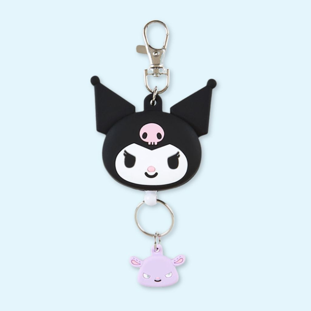 Porte-clé rétractable tête kuromi 3D