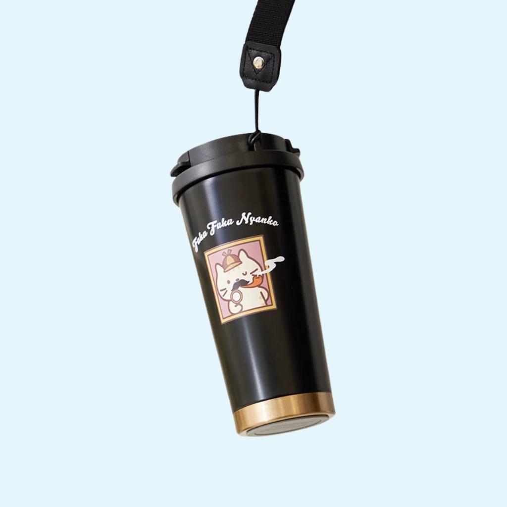 Fuku Fuky Nyanko Chachamaru - Thermos Bottle with Strap - 500ml