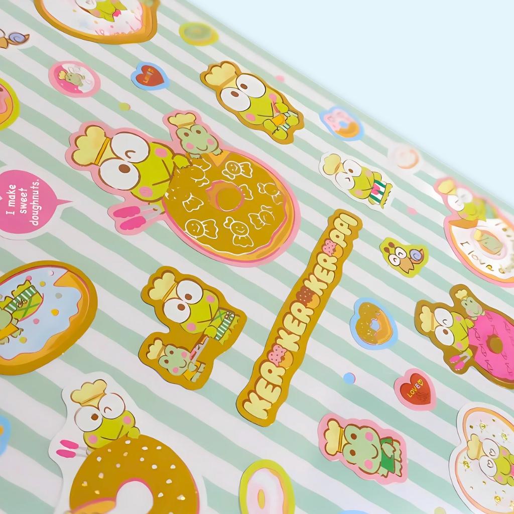 Keroppi Donuts Decorative Gold Sticker Set