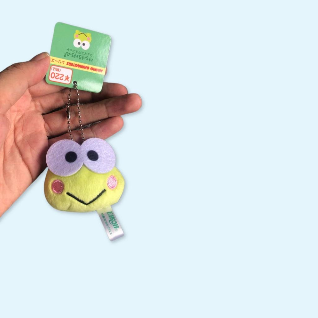Keroppi Face mascot plush keycharm