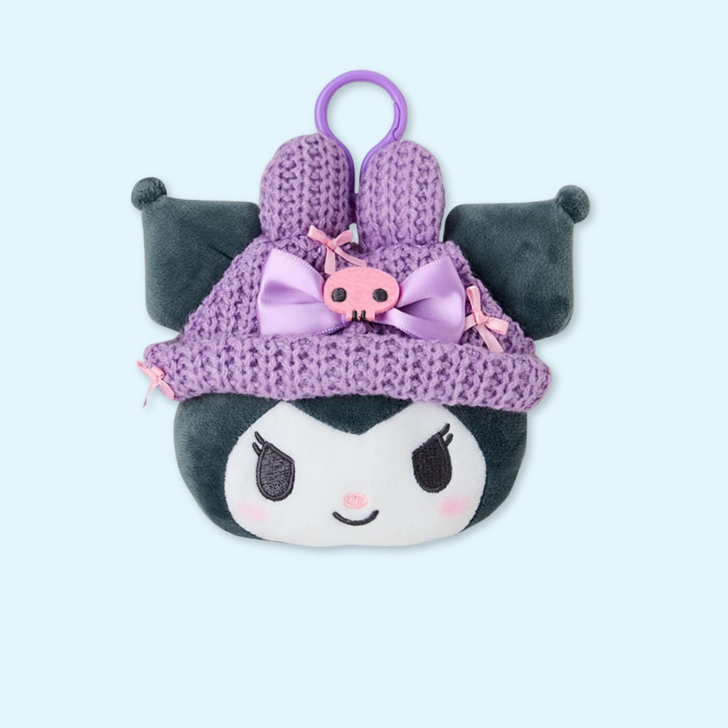 Mini plush keychain pouch