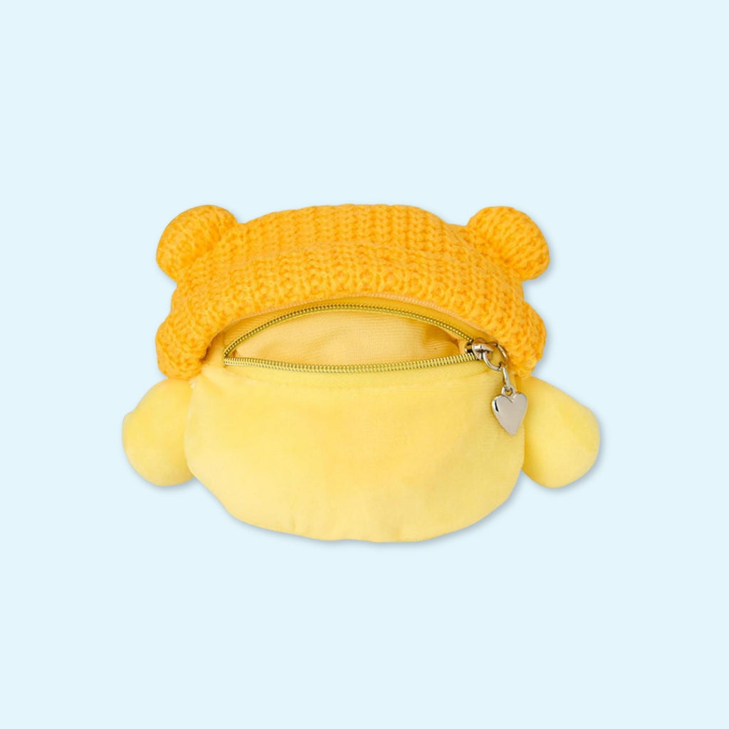 Mini plush keychain pouch