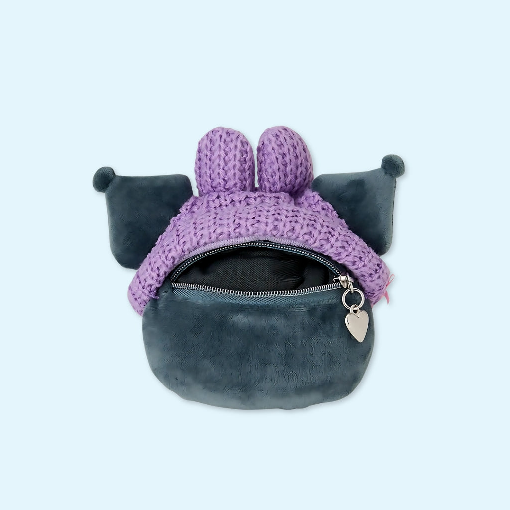 Mini plush keychain pouch