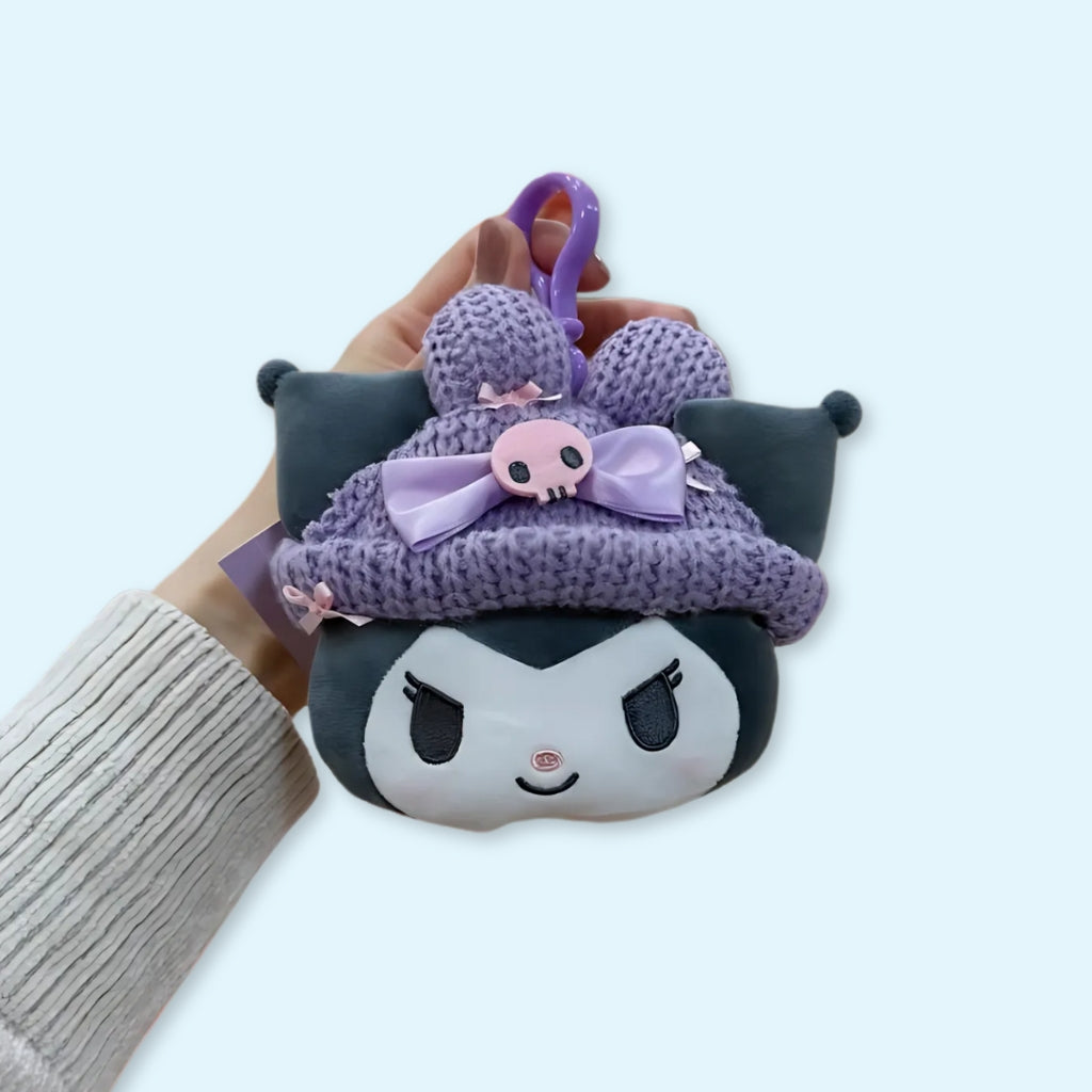 Mini plush keychain pouch