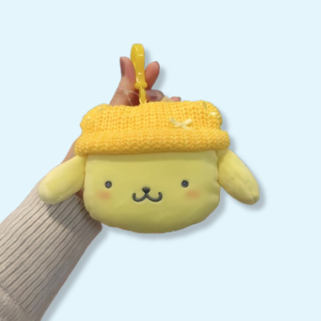 Mini plush keychain pouch